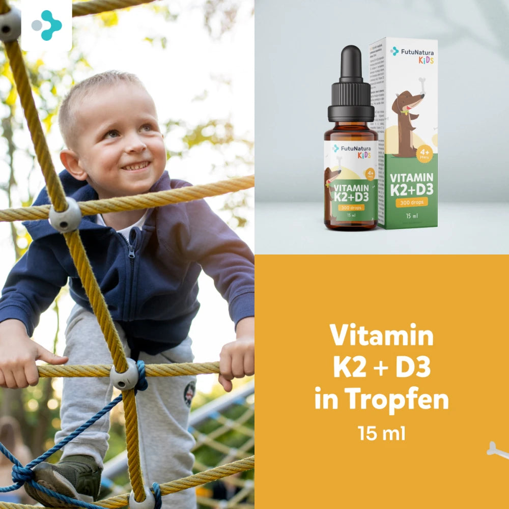 FutuNatura | Vitamin K2 + D3 Tropfen für Kinder - 15 ml