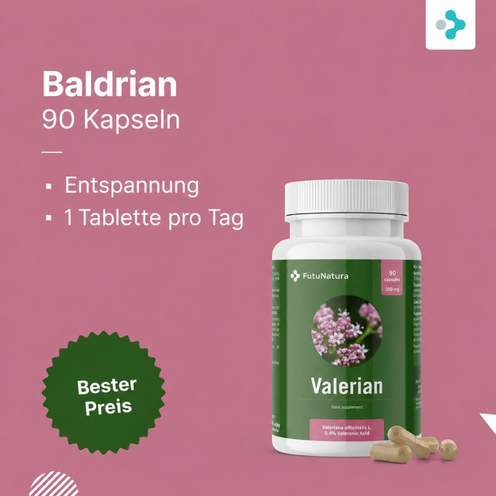 FutuNatura Baldrian zur natürlichen Schlafunterstützung - 90 Kapseln