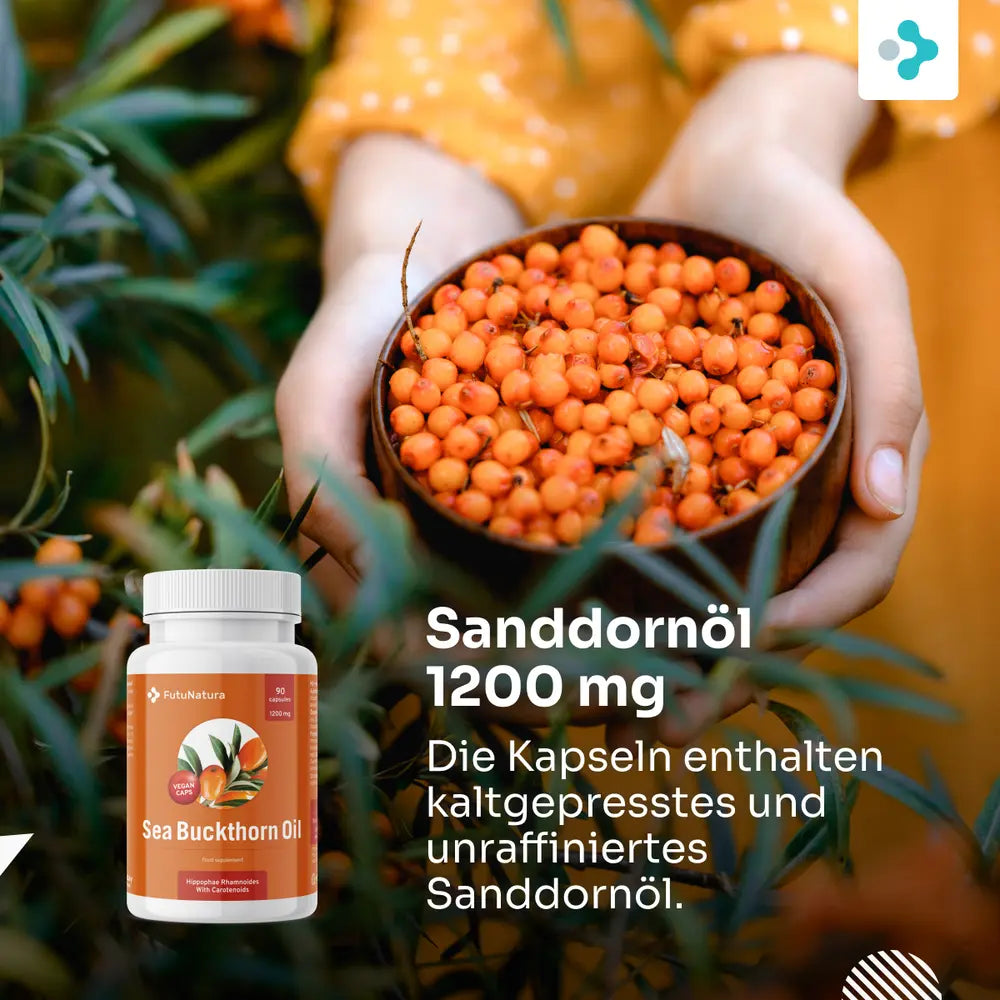 FutuNatura | Sanddornöl 1200 mg - Verdauung, Immunsystem und Herz-Kreislauf - 90 Kapseln