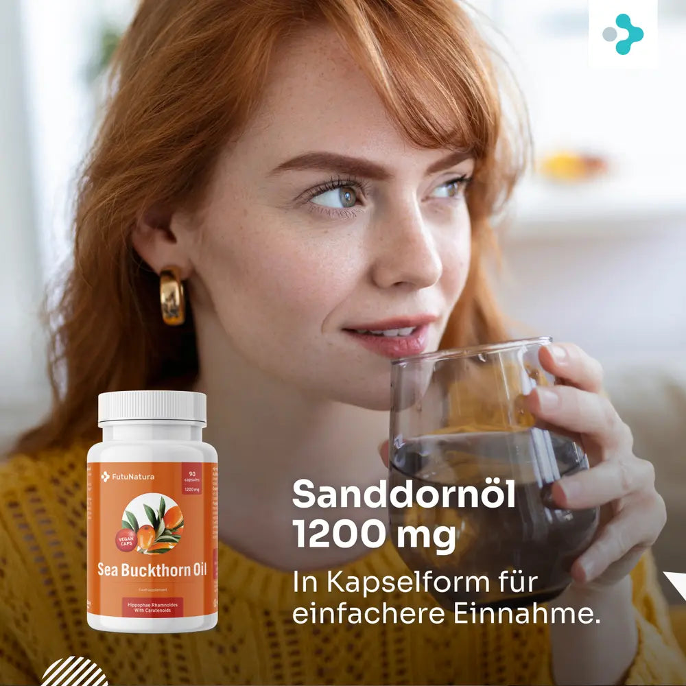 FutuNatura | Sanddornöl 1200 mg - Verdauung, Immunsystem und Herz-Kreislauf - 90 Kapseln