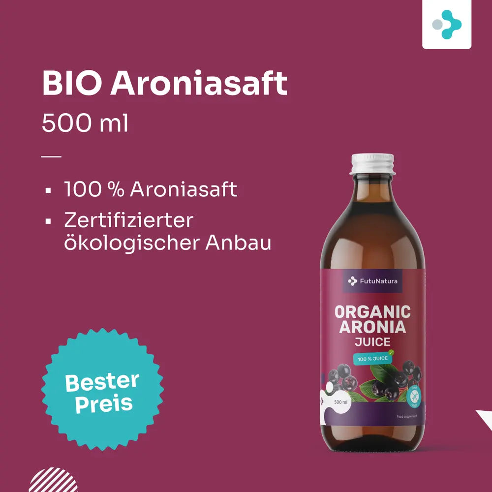 FutuNatura | BIO Aroniasaft – 100 % Direktsaft - 500 ml