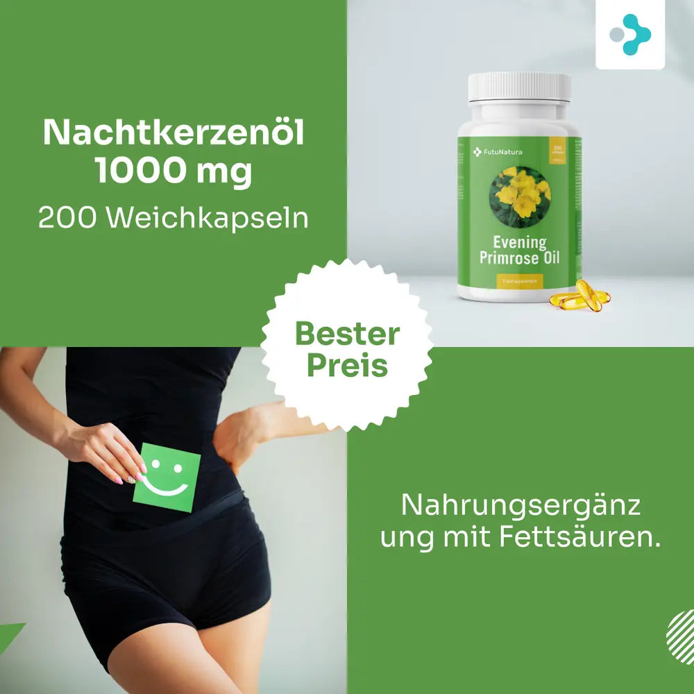 FutuNatura Nachtkerzenöl 1000 mg - 200 Weichkapseln