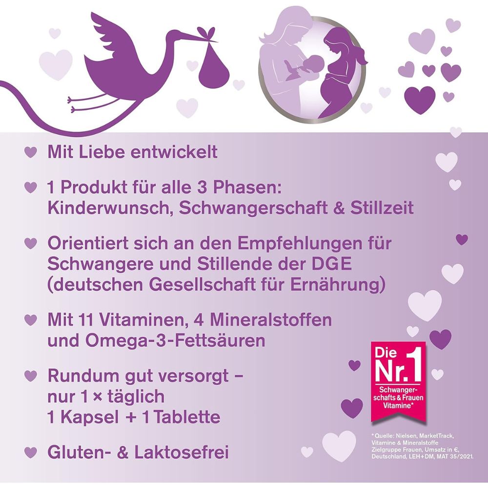 tetesept® | Femi Baby für Kinderwunsch, Schwangeren und Stillenden - 1 Monatspackung