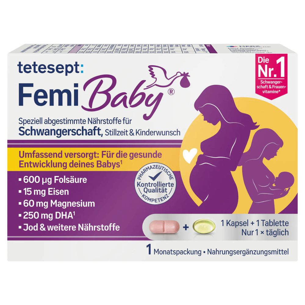 tetesept® | Femi Baby für Kinderwunsch, Schwangeren und Stillenden - 1 Monatspackung