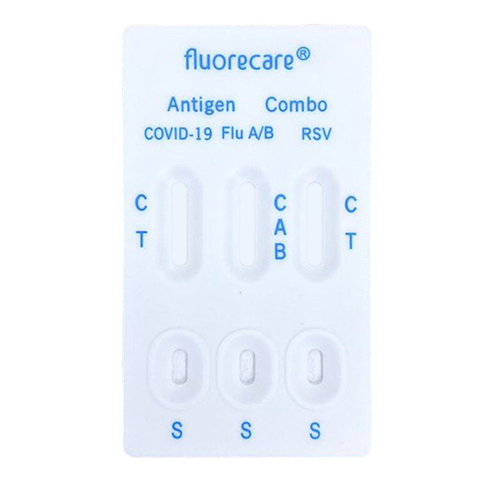 fluorecare® 4in1 SARS-CoV-2, Influenza A/B & RSV Combo-Schnelltest + Gratis Nanovio FFP2 Maske