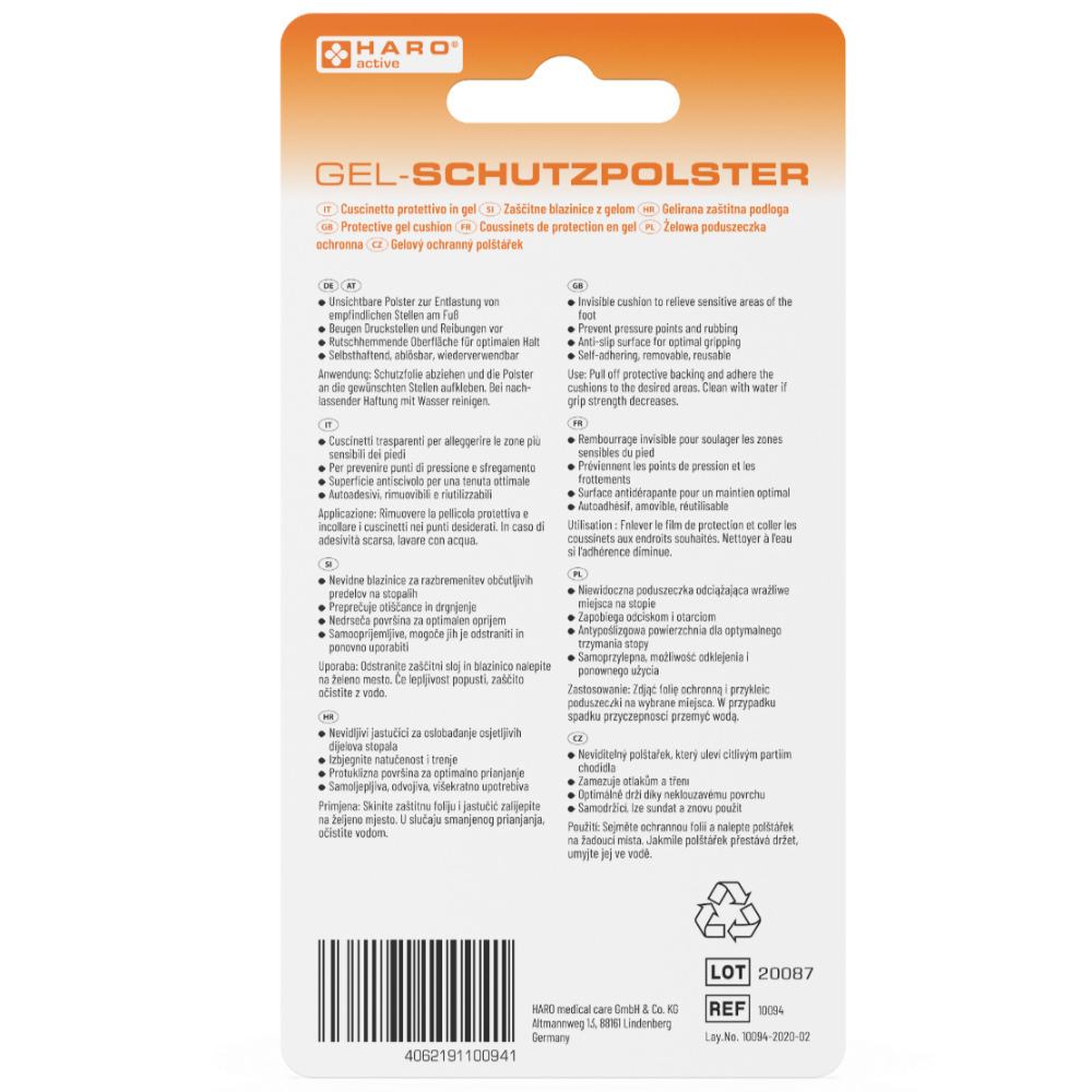 Haro | Gel-Schutzpolster für Füße - 6-teilig Set