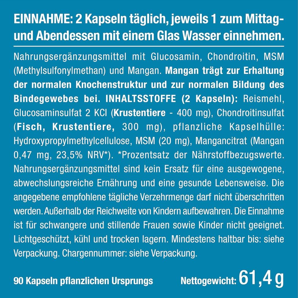 Nutrimea | Glucosamin 4in1 Gelenk Komplex - 90 Kapseln
