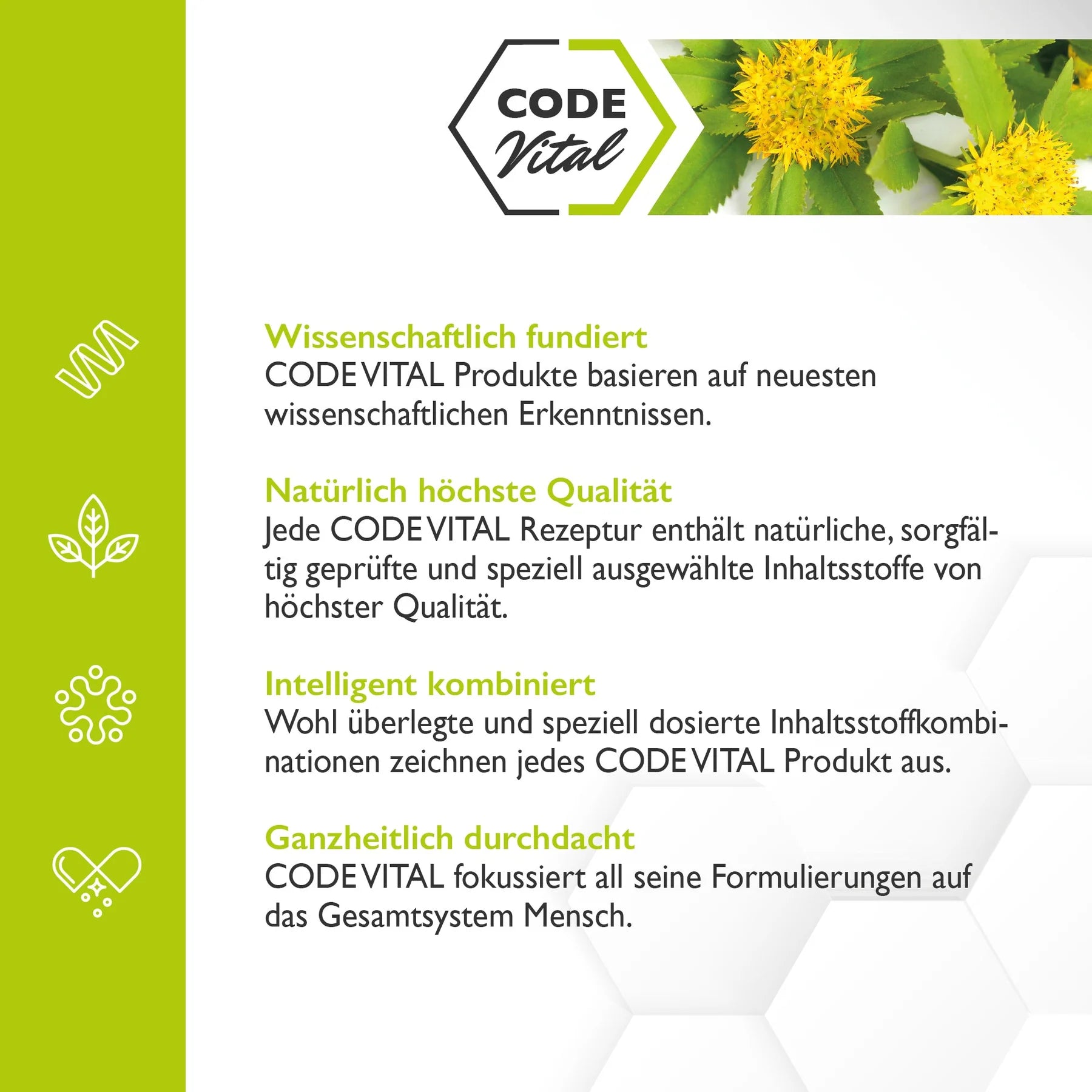 Code Vital Griffonia & Rhodiola Rosea - Happy Formula - 100 % natürliche Glücks-Formel