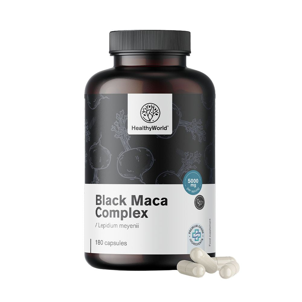 HealthyWorld | Schwarze Maca Komplex 5000 mg - 180 Kapseln