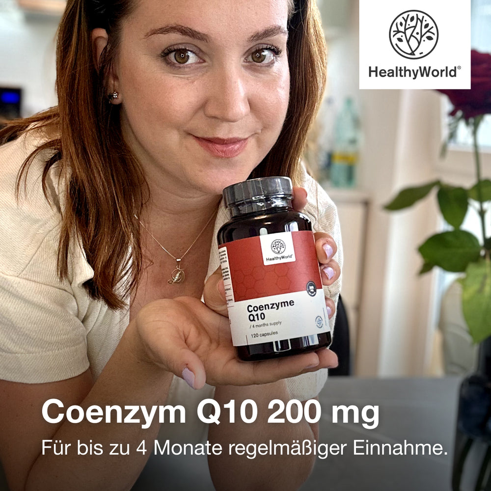 HealthyWorld | Coenzym Q10 200 mg für Lungen, Leber & Herz - 120 Kapseln