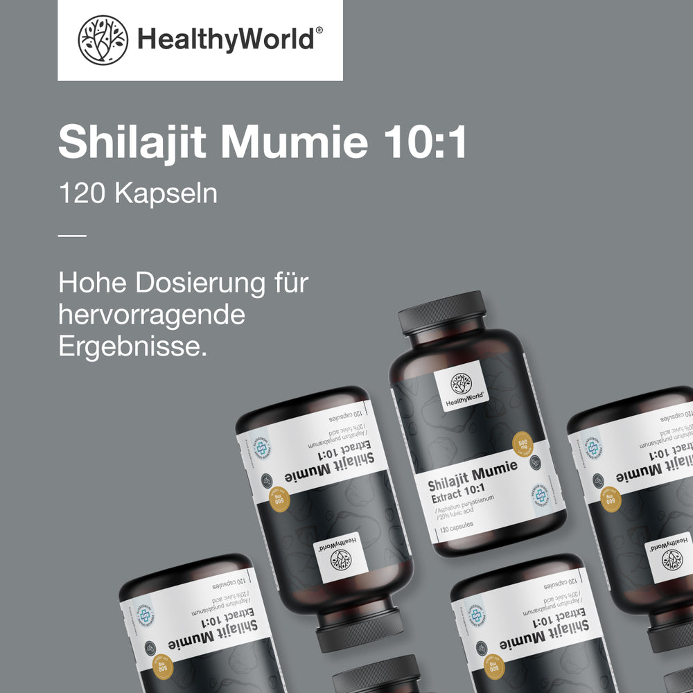 HealthyWorld | Shilajit Mumie Extract 10:1 - 120 Kapseln