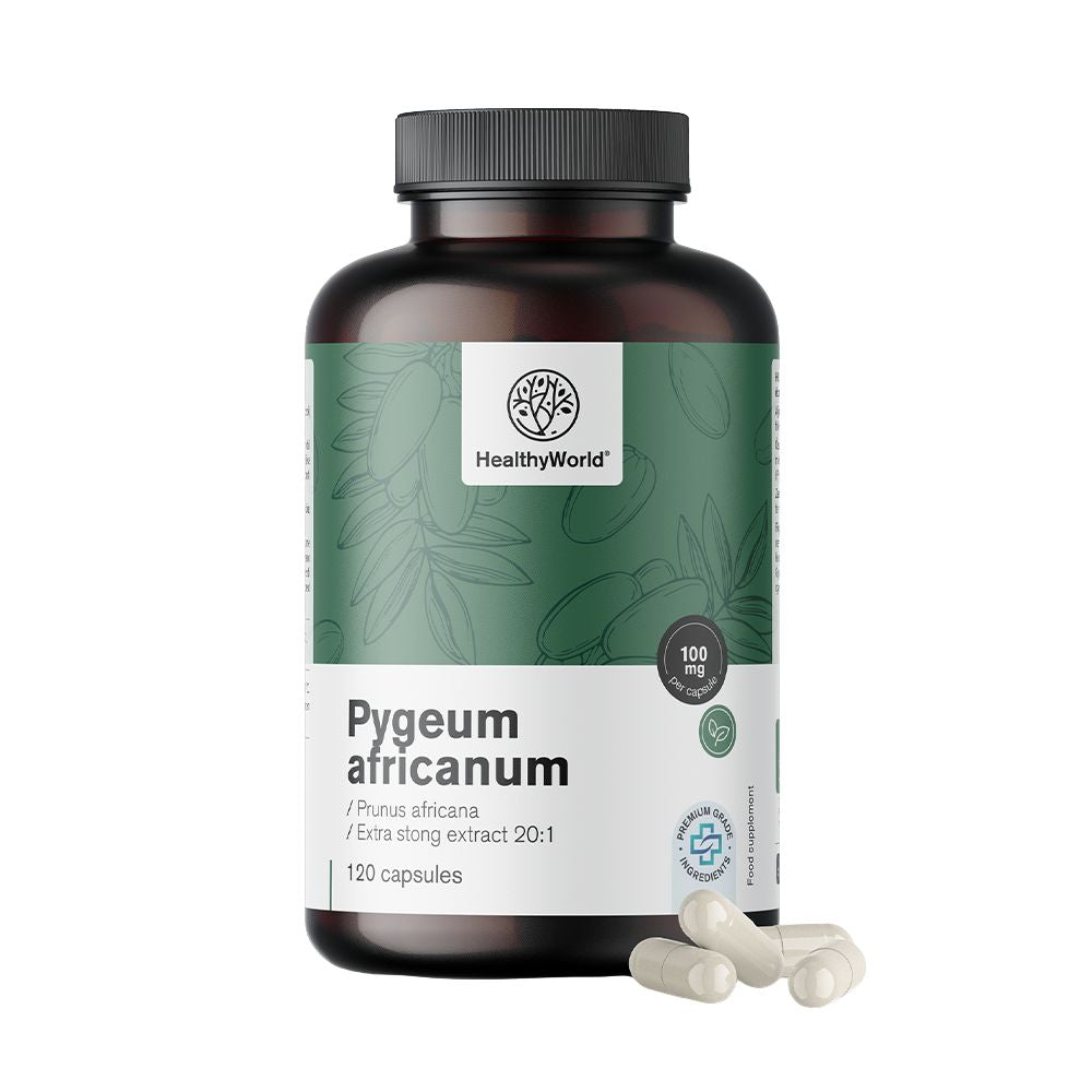 HealthyWorld | Pygeum – Extrakt aus afrikanischem Pflaumenbaum - 120 Kapseln