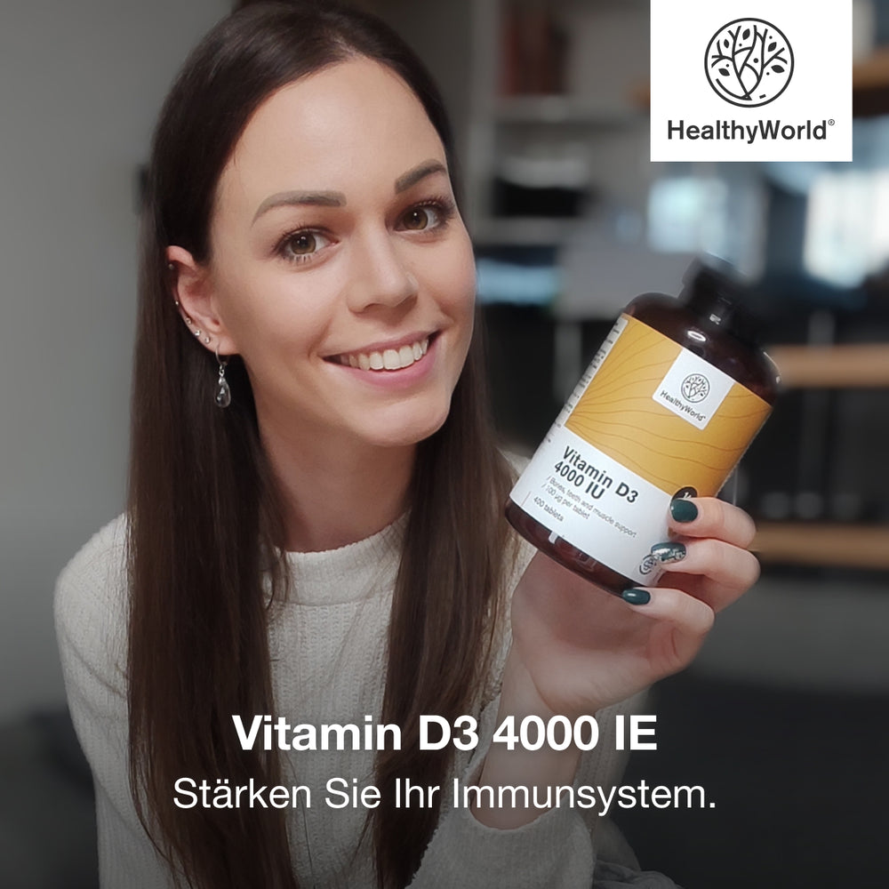 HealthyWorld | Vitamin D3 4000 IE für gestärktes Immunsystem - 400 Tabletten