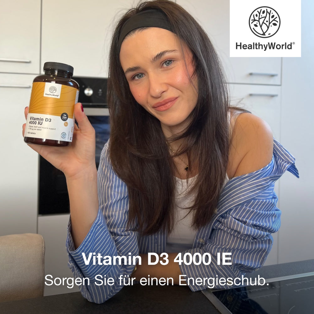HealthyWorld | Vitamin D3 4000 IE für gestärktes Immunsystem - 400 Tabletten