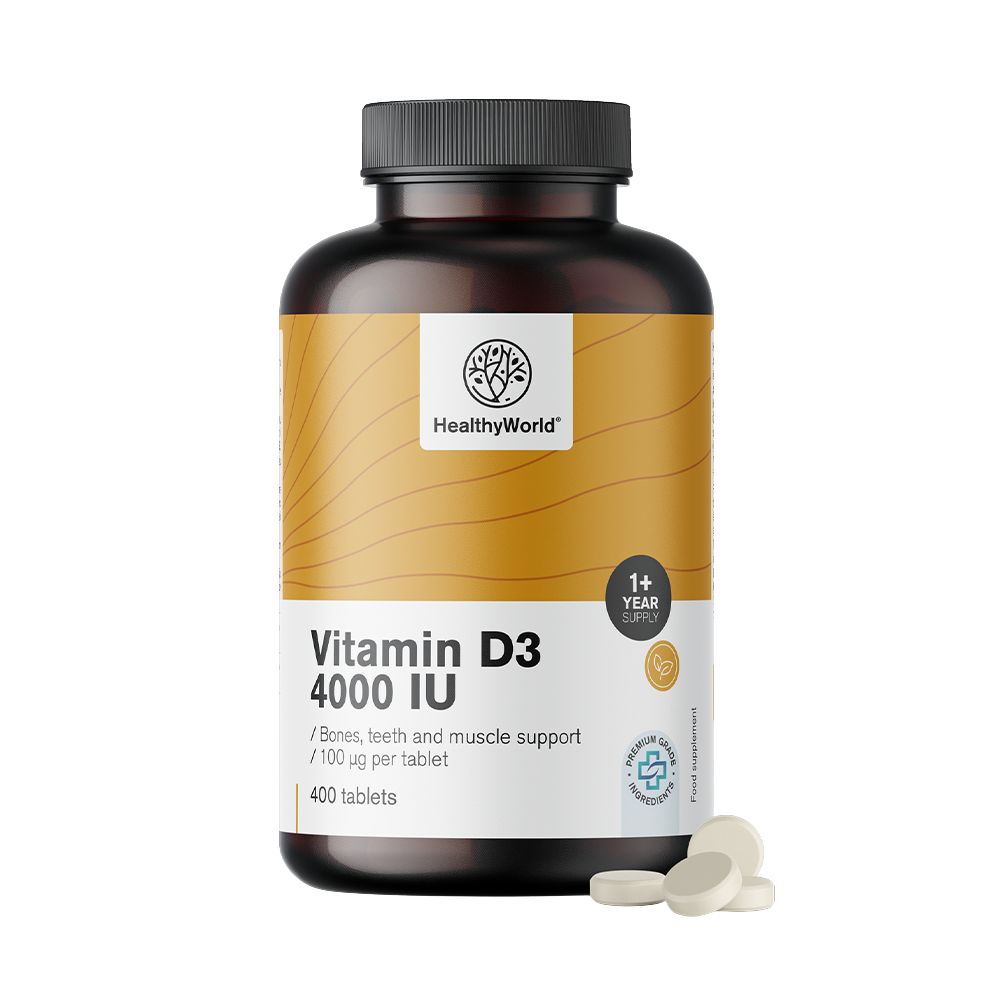 HealthyWorld | Vitamin D3 4000 IE für gestärktes Immunsystem - 400 Tabletten