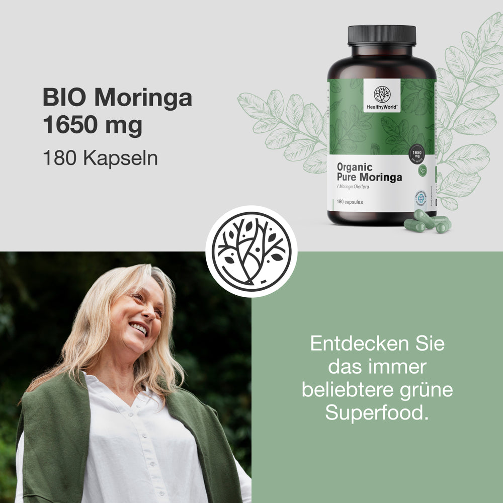 HealthyWorld | BIO Moringa 1650 mg - 180 Kapseln