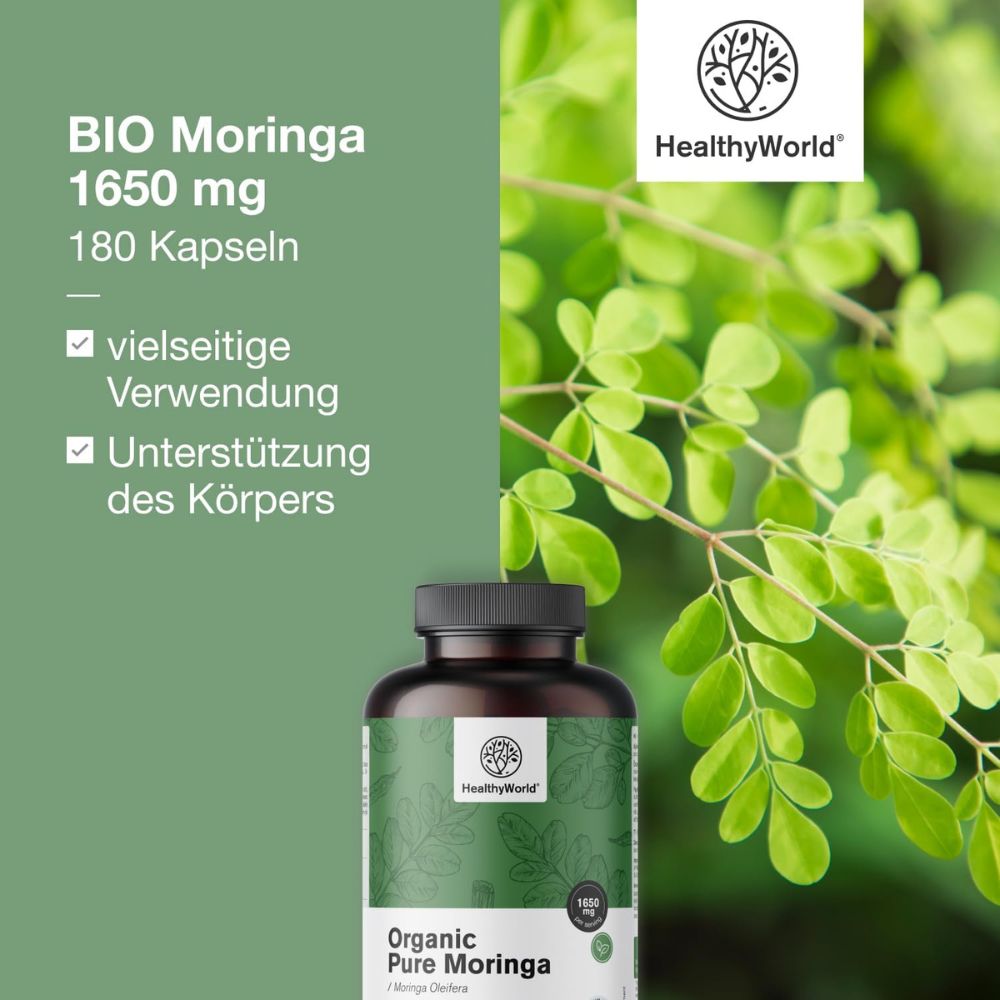 HealthyWorld | BIO Moringa 1650 mg - 180 Kapseln