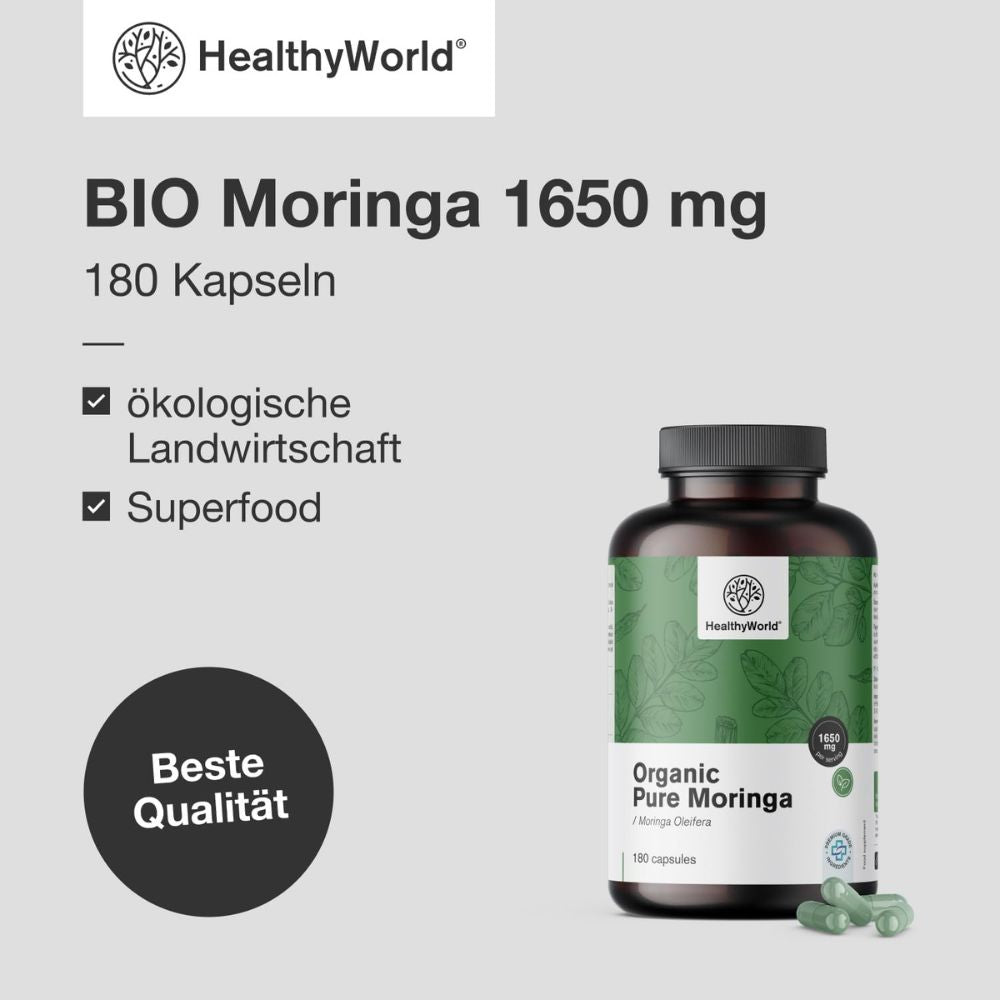 HealthyWorld | BIO Moringa 1650 mg - 180 Kapseln