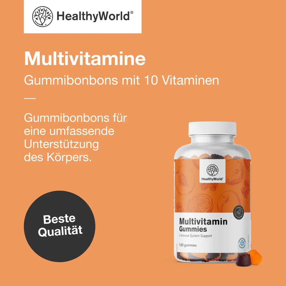 HealthyWorld | Multivitamine Gummies mit 10 Vitaminen - 120 Gummibonbons