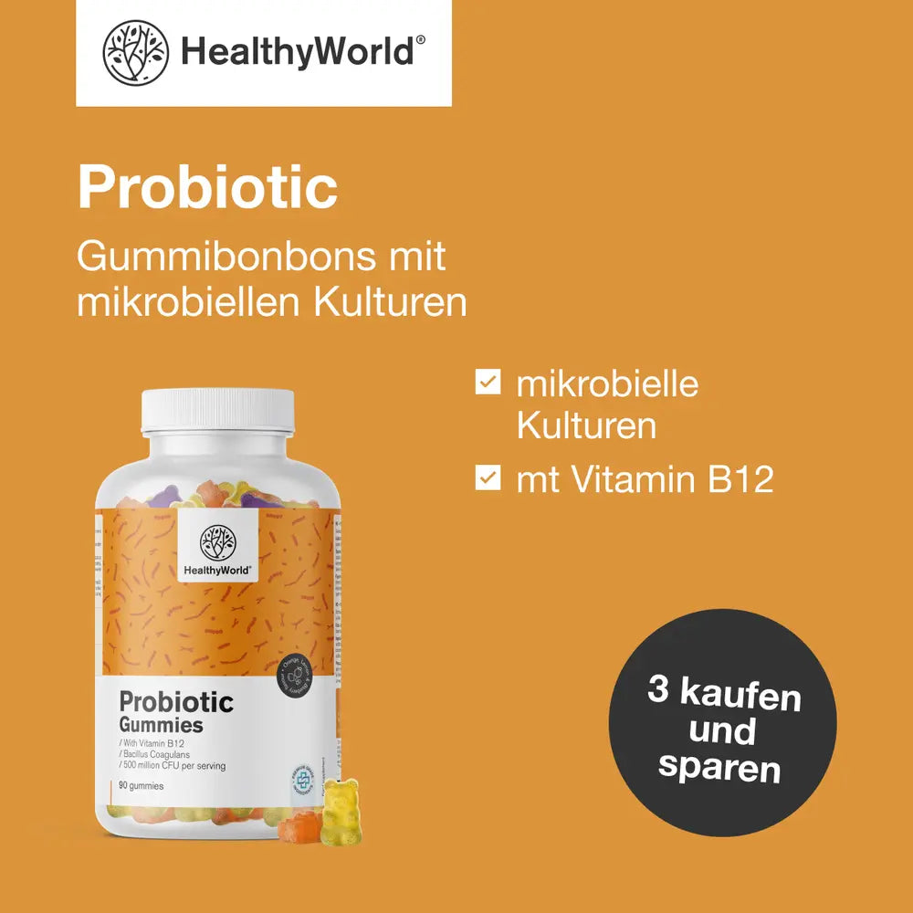 HealthyWorld | Probiotic – Gummis mit mikrobiellen Kulturen - 90 Gummibonbons