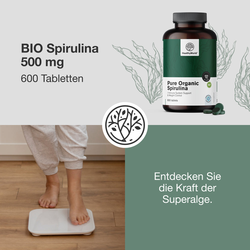 HealthyWorld | BIO Spirulina 500 mg - 600 Tabletten