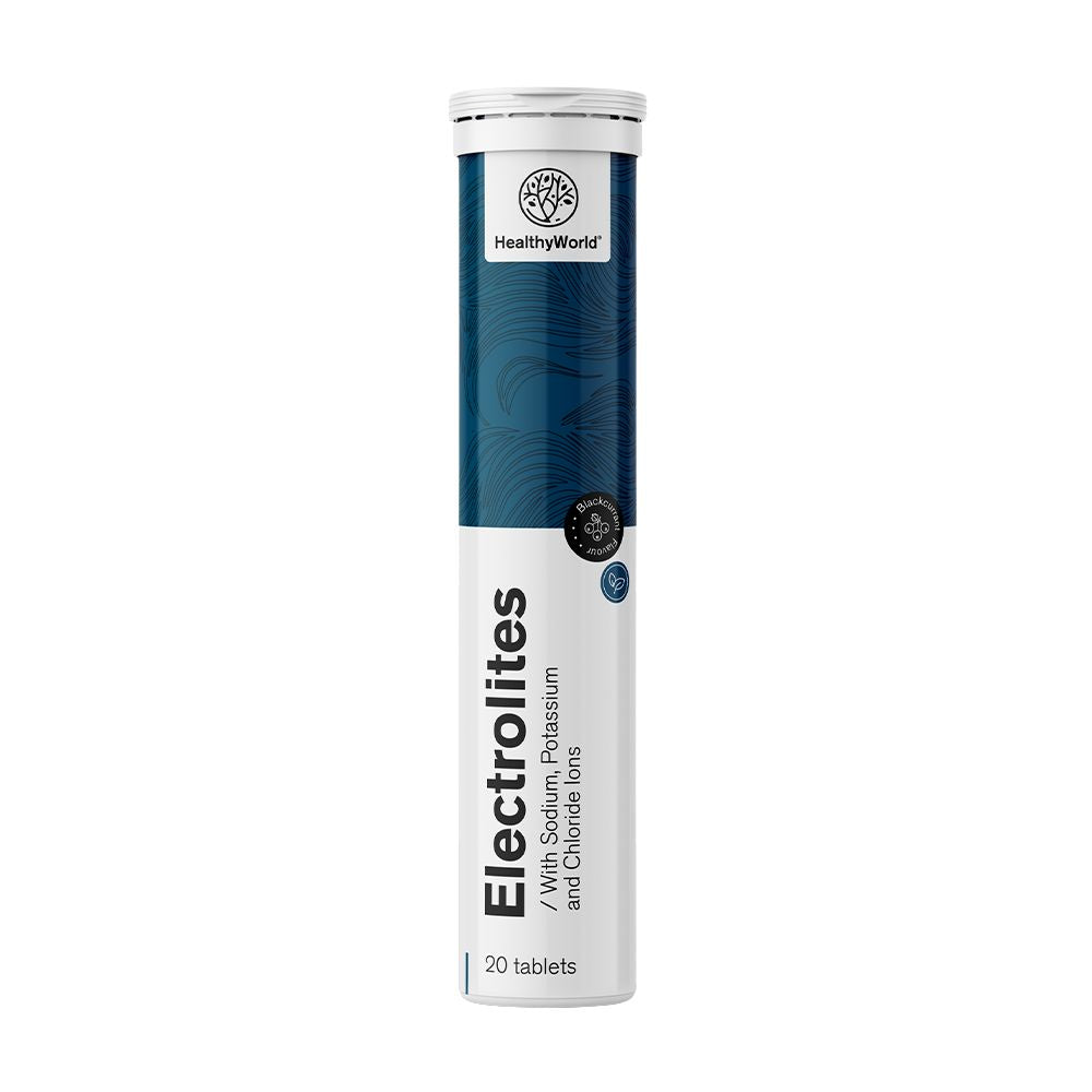 HealthyWorld | Elektrolyte – Brausetabletten mit Schwarzer-Johannisbeere-Geschmack – 20 Stück