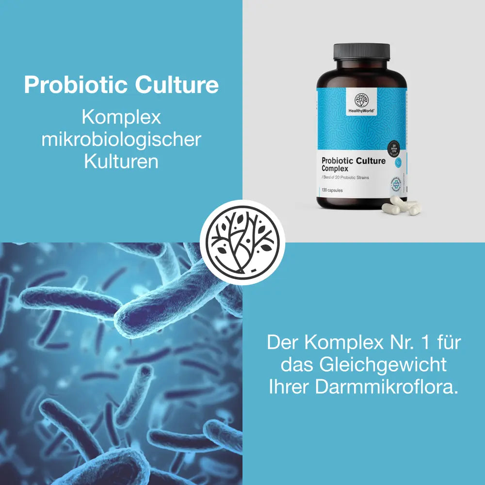 HealthyWorld | Probiotic Culture - Komplex mikrobiologischer Kulturen - 120 Kapseln