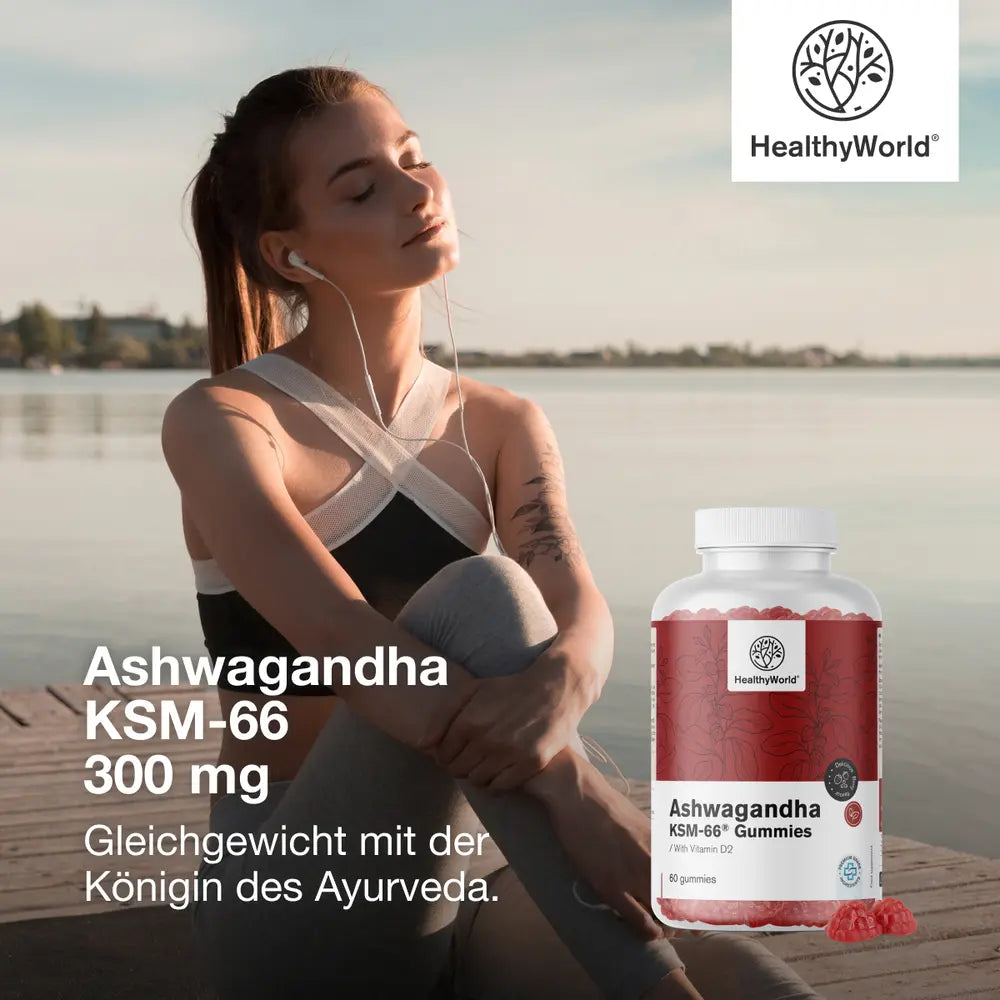 HealthyWorld | Ashwagandha KSM-66 300 mg - 60 Gummibonbons