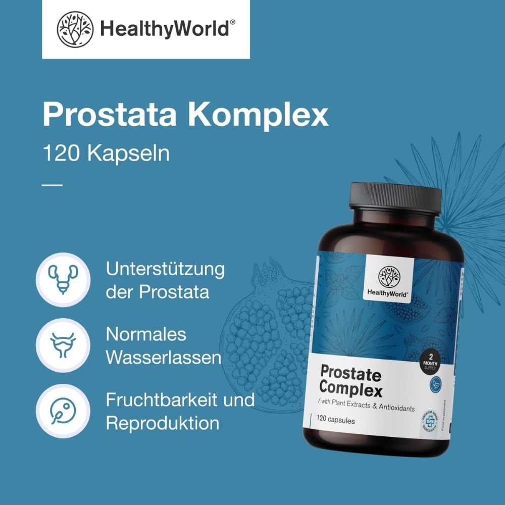 HealthyWorld | Prostata-Komplex für Harnfunktion und Sexualität - 120 Kapseln