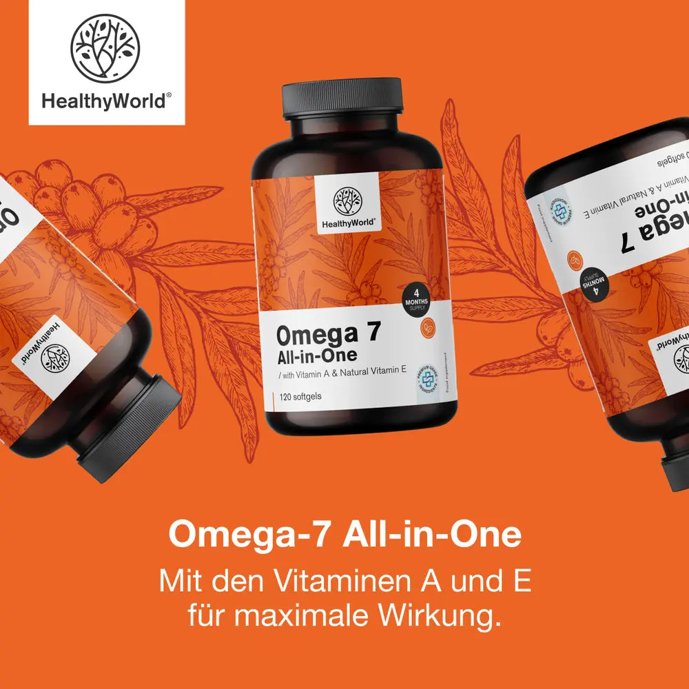 HealthyWorld | Omega-7 All-in-One - 120 Weichkapseln