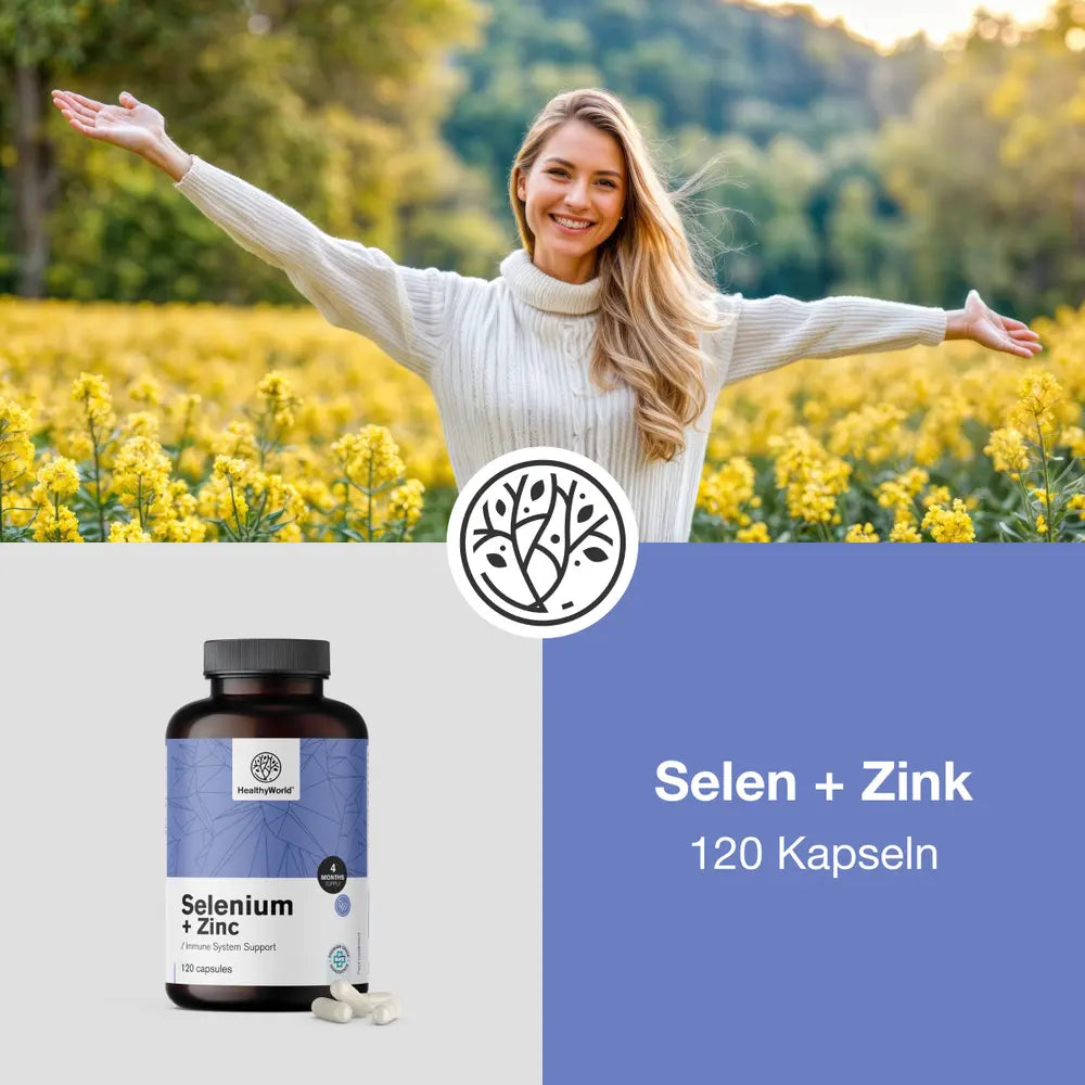 HealthyWorld | Selen + Zink zur Stärkung der Immunität - 120 Kapseln