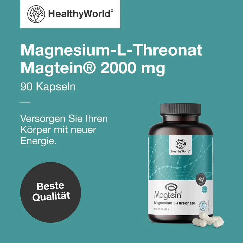HealthyWorld | Magnesium L-Threonat Magtein® 2000 mg - 90 Kapseln