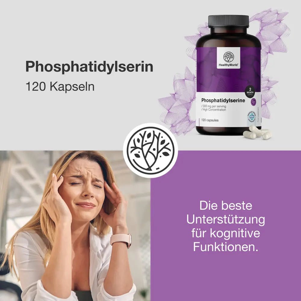HealthyWorld | Phosphatidylserin zur Unterstützung in stressigen Zeiten – 120 Kapseln