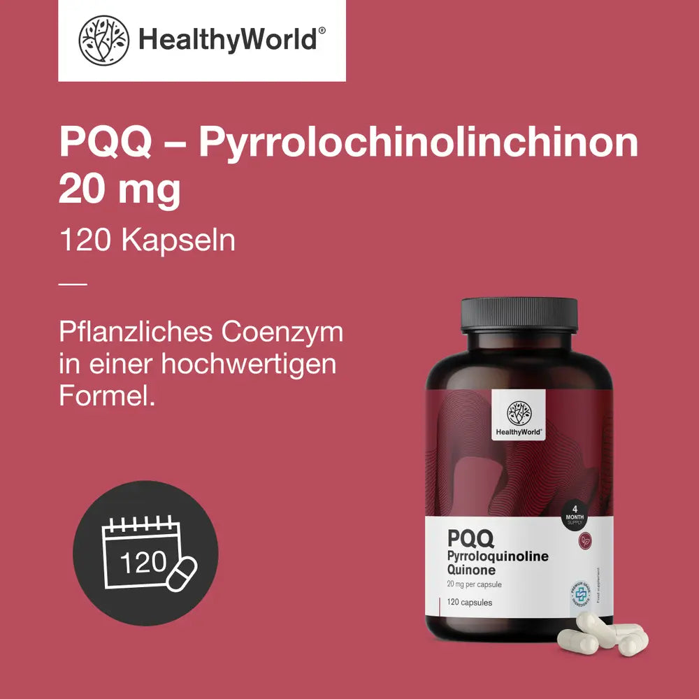 HealthyWorld | PQQ – Pyrrolochinolinchinon 20 mg - 120 Kapseln