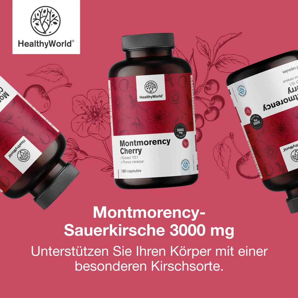 HealthyWorld | Montmorency-Sauerkirsche 3000 mg - 180 Kapseln