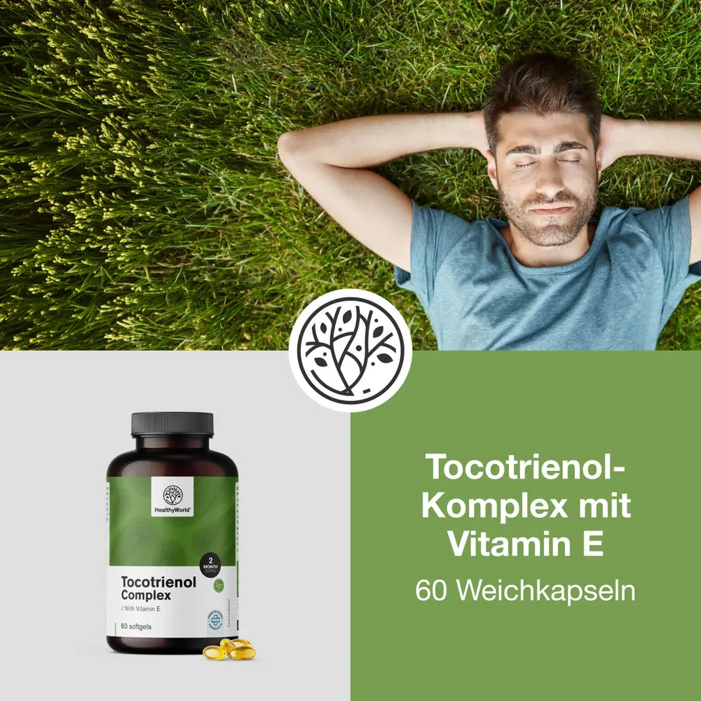 HealthyWorld | Tocotrienol-Komplex mit Vitamin E – 60 Weichkapseln