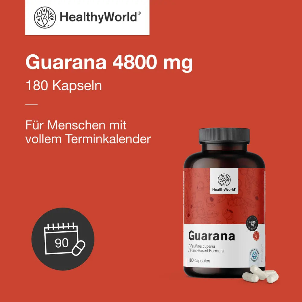 HealthyWorld | Guarana 4800 mg - 180 Kapseln