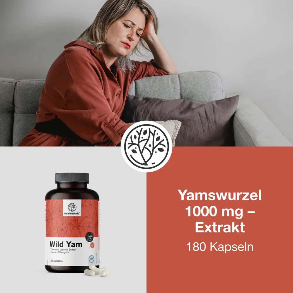 HealthyWorld Yamswurzel 1000 mg – Extrakt – 180 Kapseln