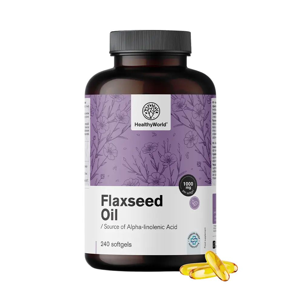 HealthyWorld Leinsamenöl 1000 mg – 240 Weichkapseln