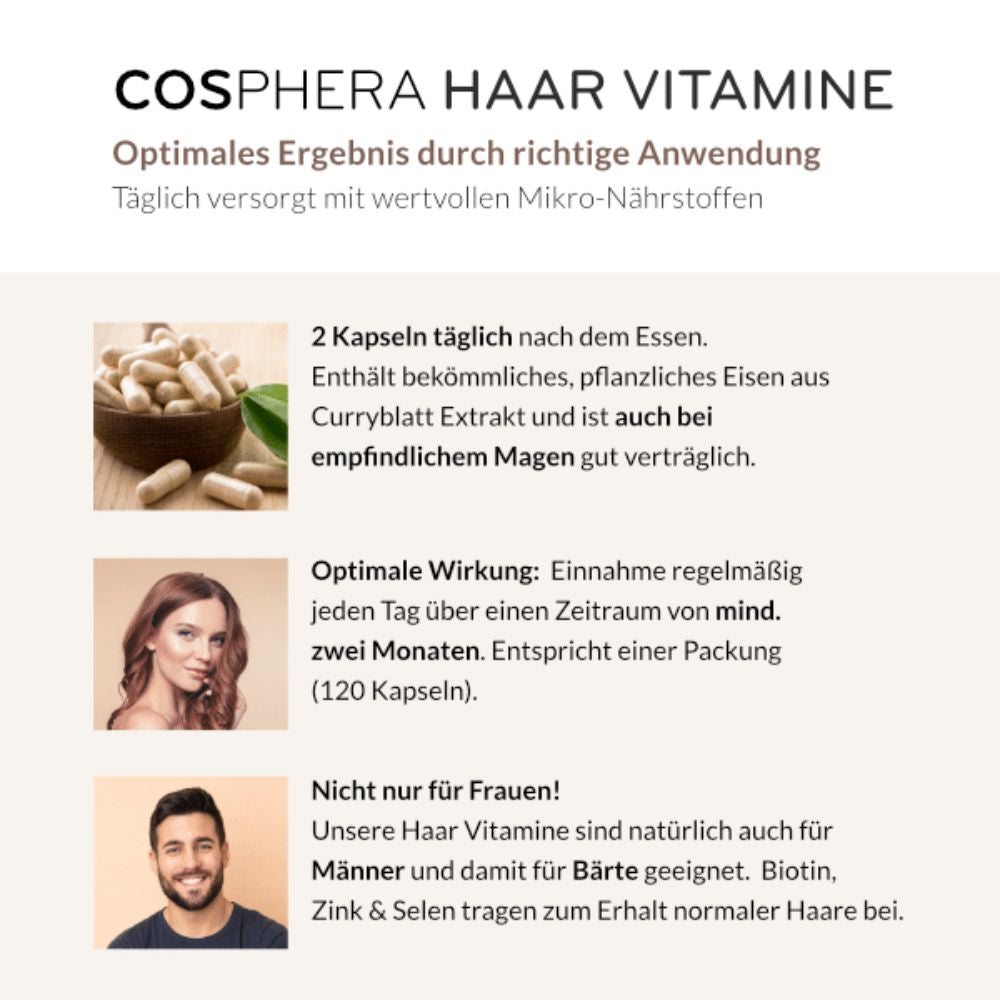 Cosphera | Haar Vitamin hochdosierte Kapseln - 120 Stück