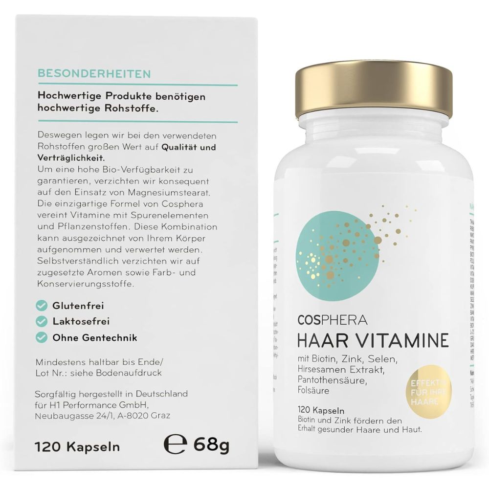 Cosphera | Haar Vitamin hochdosierte Kapseln - 120 Stück