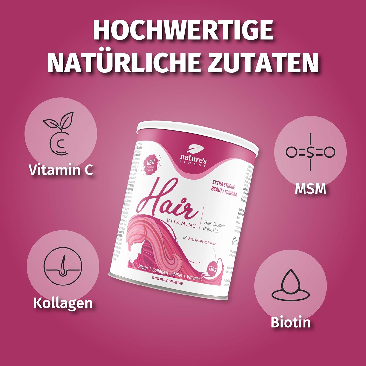 Nature's Finest I Hair Vitamins I  Top Vitamine für schnelleres Haarwachstum