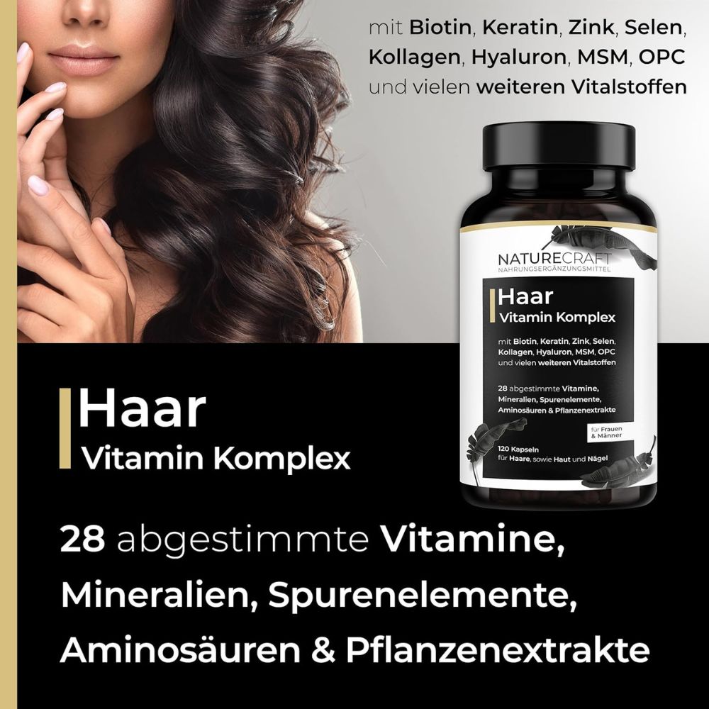 NatureCraft | Haare, Haut & Nägel Vitamin Komplex - 120 Kapseln