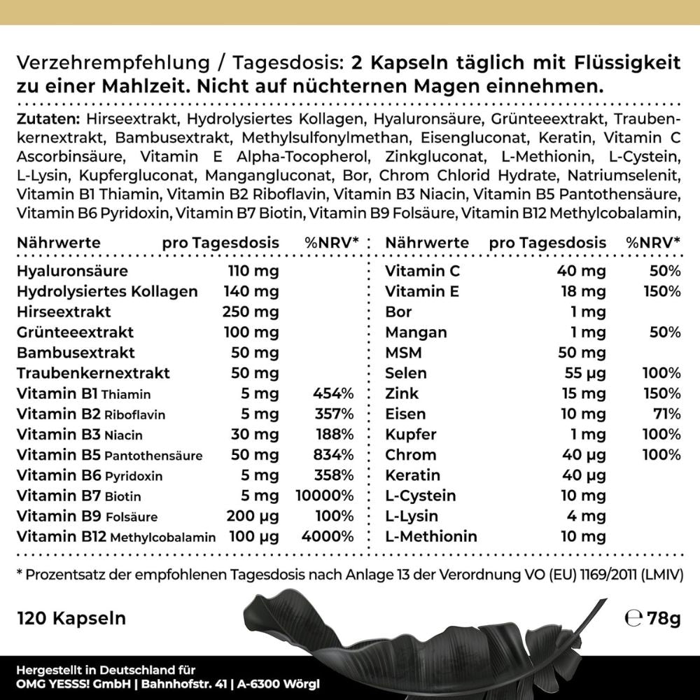 NatureCraft | Haare, Haut & Nägel Vitamin Komplex - 120 Kapseln