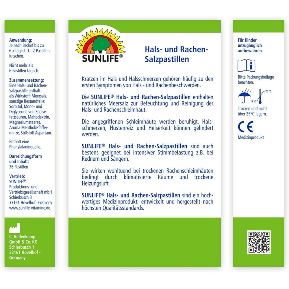 Sunlife | Hals- und Rachen Salzpastillen - 36 Stk