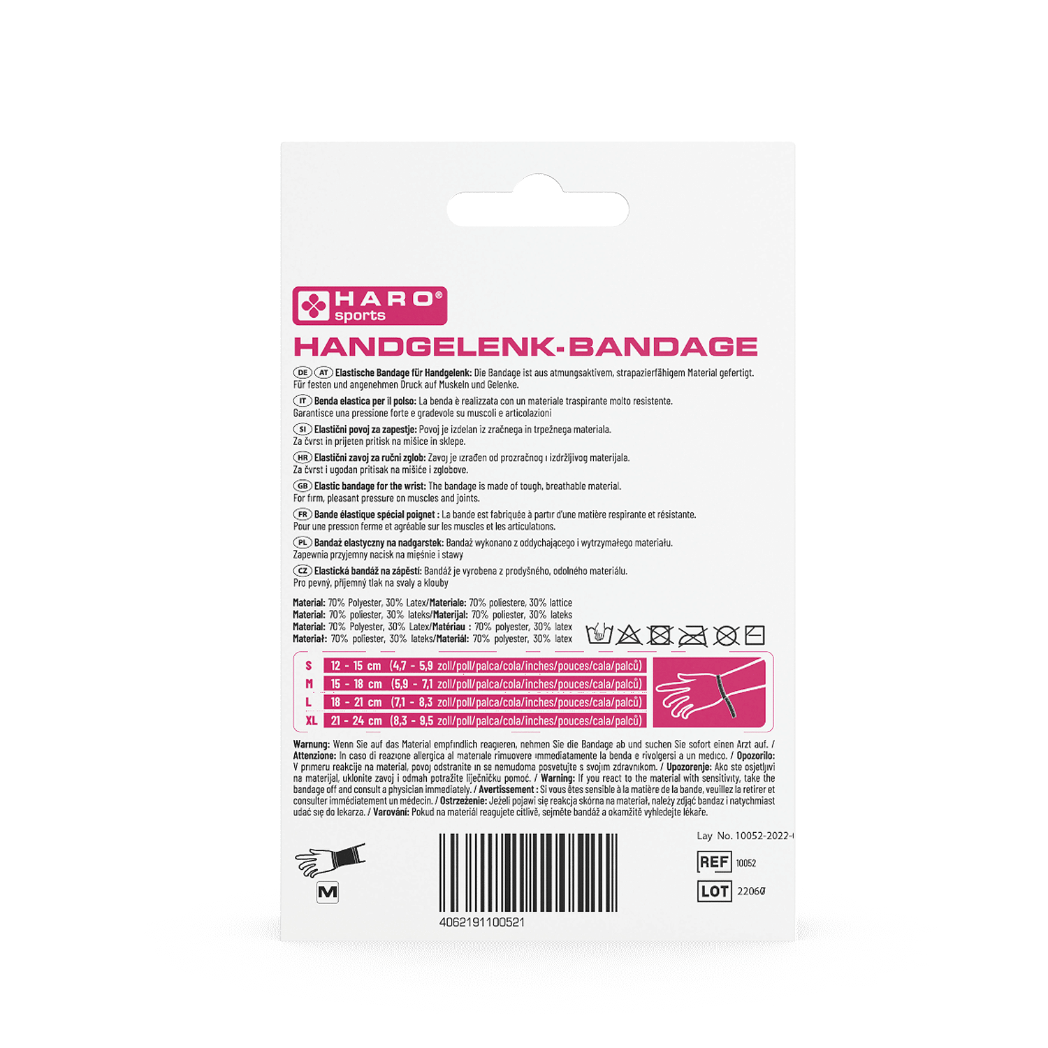 Haro | Handgelenkbandage 1 Stück - Größen: S & M