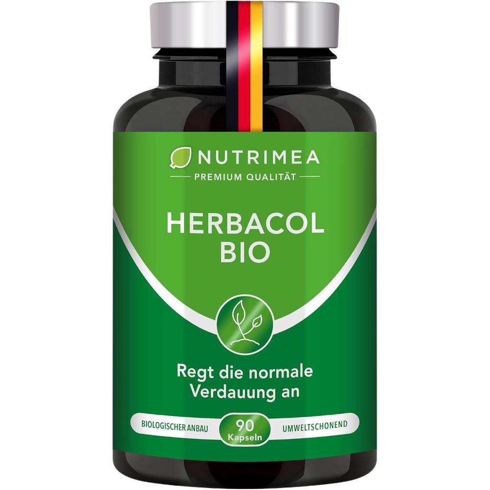 Nutrimea | Herbacol Bio – Darmkur mit Flohsamenschalen, Fenchel, Aloe Vera, Kümmel & Inulin – 90 Kapseln