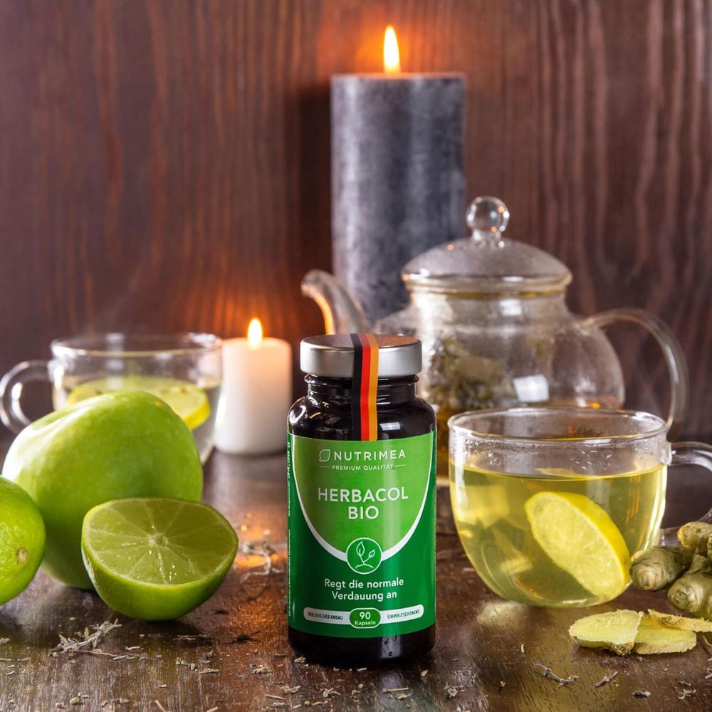 Nutrimea | Herbacol Bio – Darmkur mit Flohsamenschalen, Fenchel, Aloe Vera, Kümmel & Inulin – 90 Kapseln