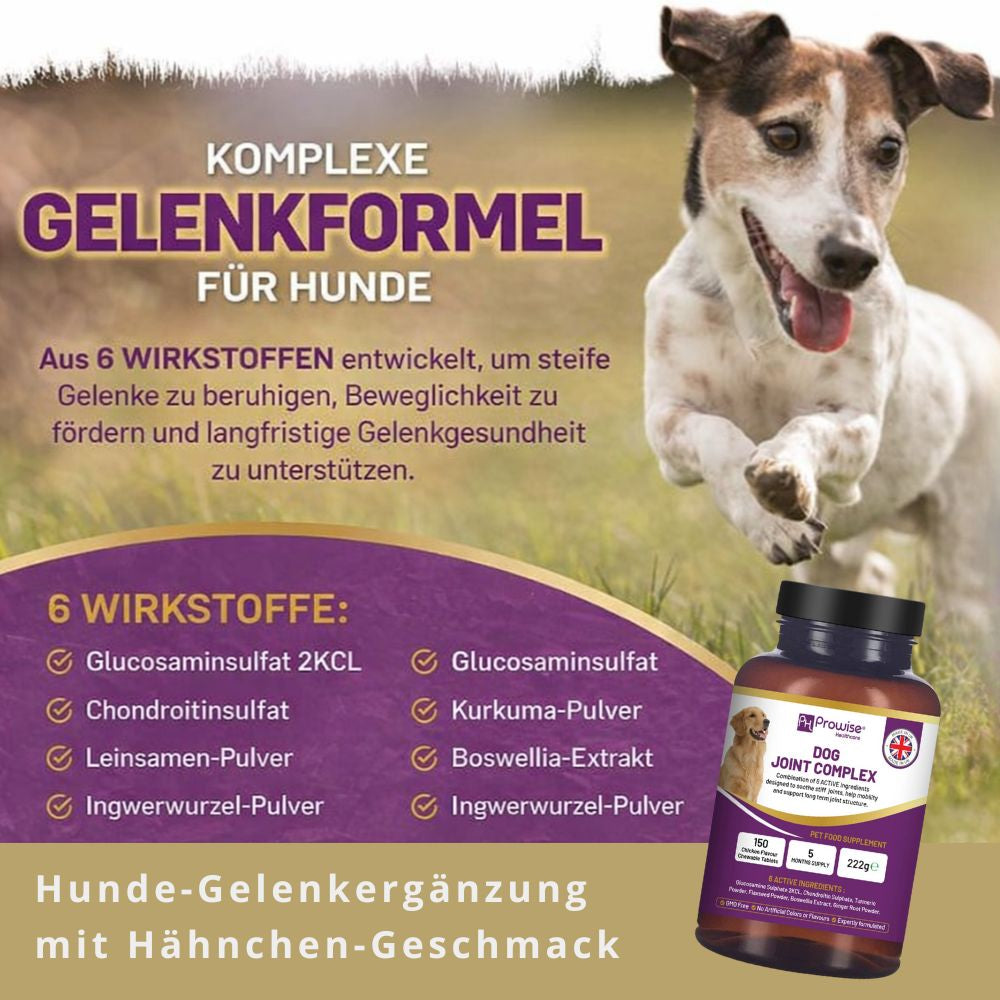 Prowise Healthcare | Hunde-Gelenkergänzung mit Hähnchen-Geschmack - 150 Kau-Tabletten