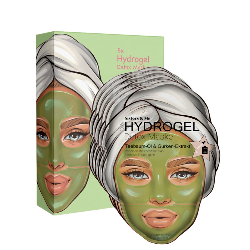 Sisters & Me | 5x Hydrogel Detox Maske mit Teebaumöl & Gurken-Extrakt